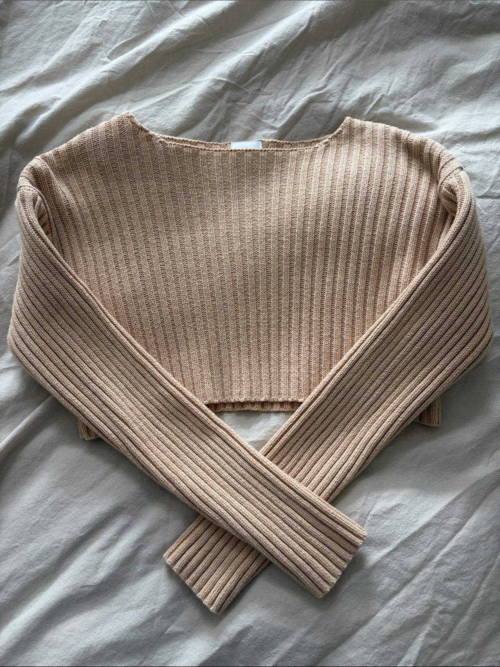 Princess Polly Ribbed Cropped Sweater - Beige